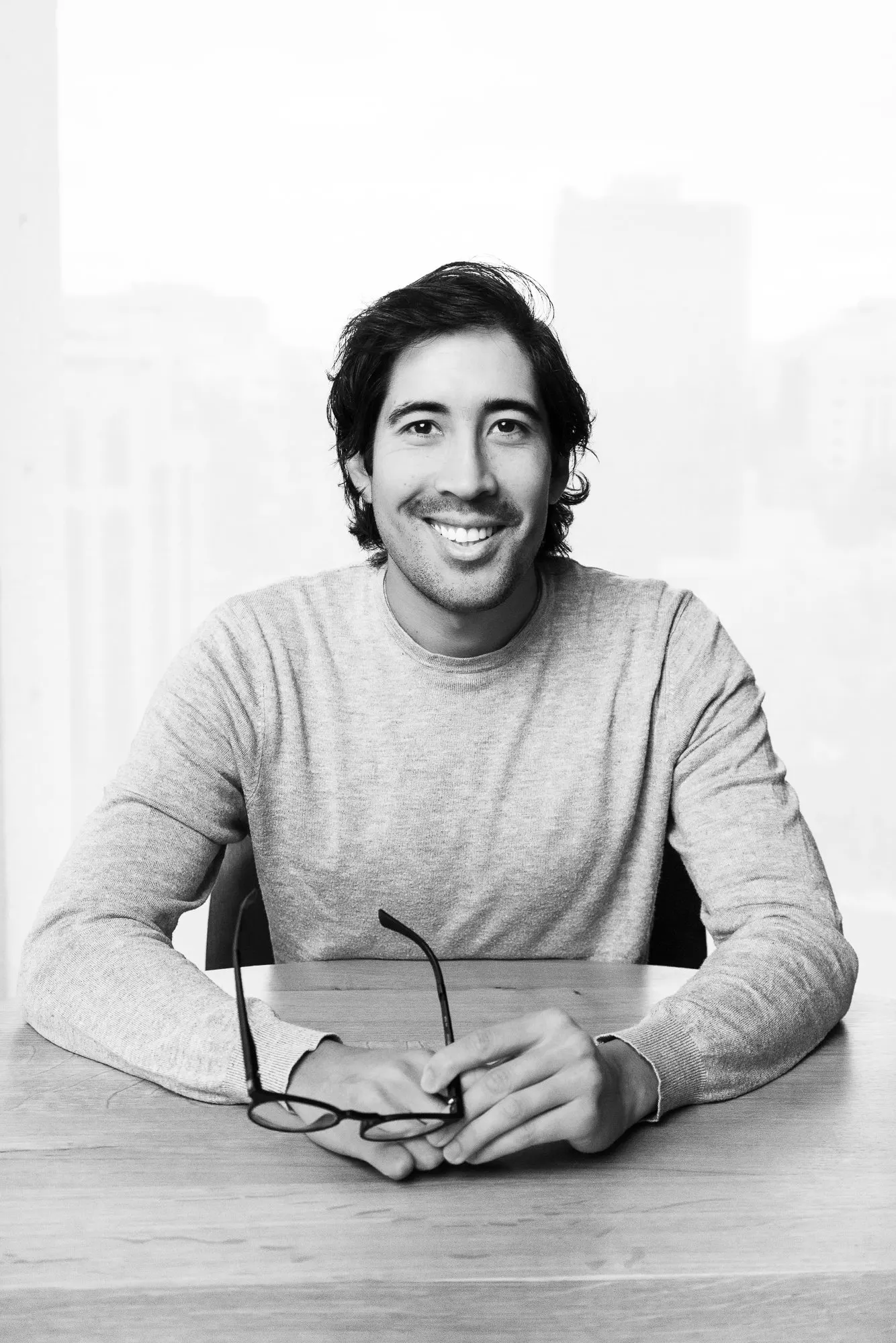 Black and white portrait of Felipe Fonnegra, co-founder of playground