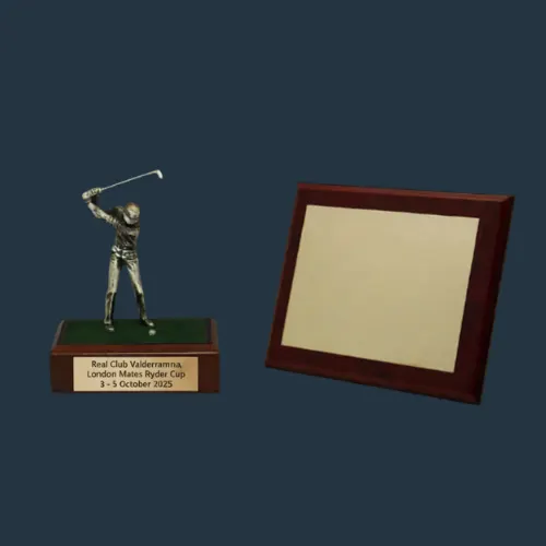 MVP golf trophy from a Ryder Cup style trip at Real Club Valderrama